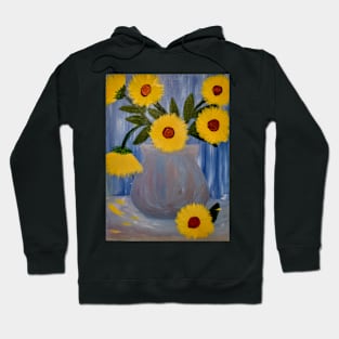 sunflowers in a silver metallic vase Hoodie